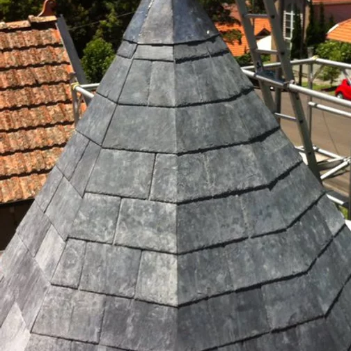 roof tiles on a turret